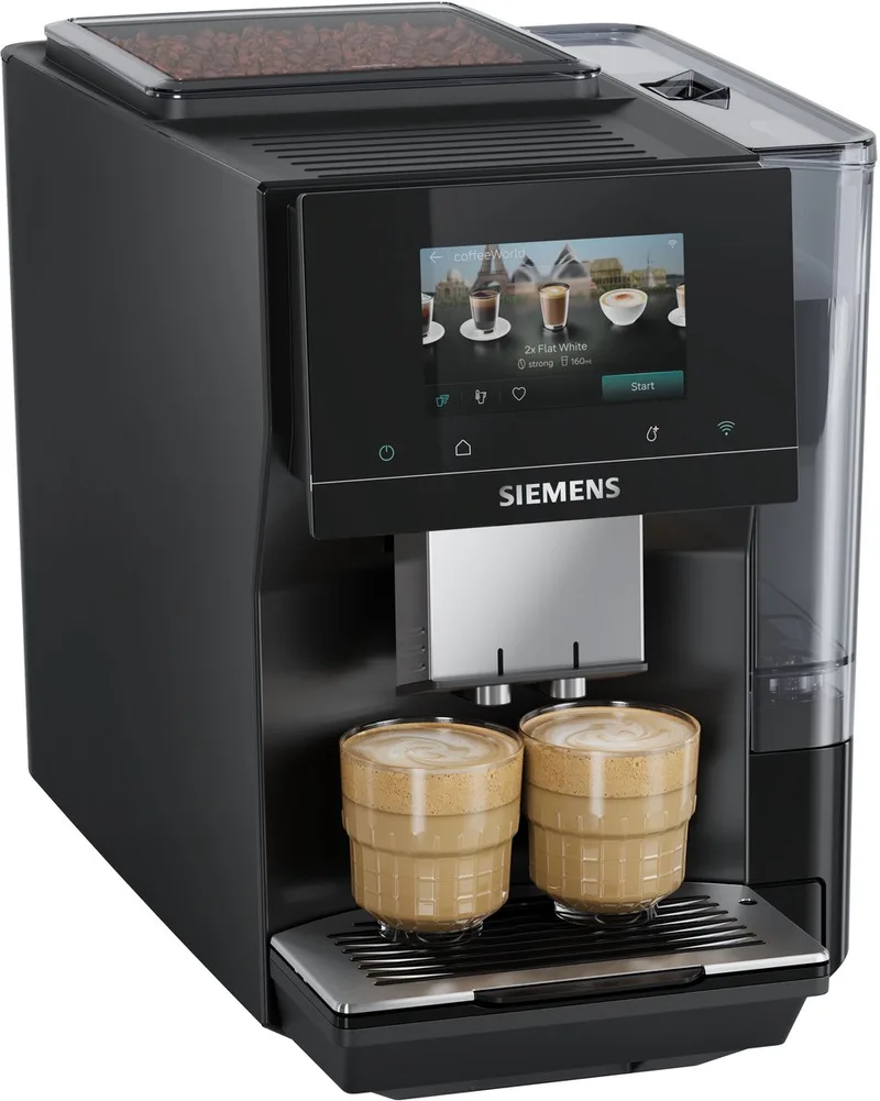 EQ700 iAroma TP723E09 - Volautomatische espressomachine - Piano zwart van Siemens in TP723E09 – Zonder melkreservoir – piano zwart – productfoto