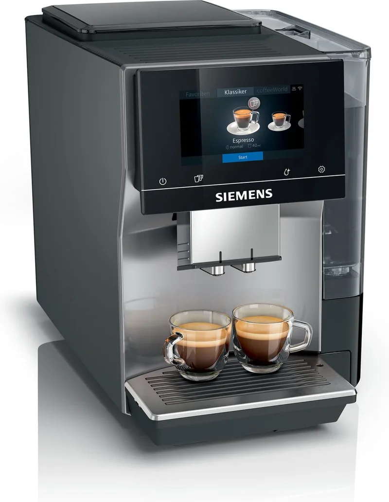 EQ700 TP715R01 - Volautomatische espressomachine, 10 favoriete drankjes opslaan - Cold Brew, Slow Brew - Home Connect - Morning Haze van Siemens in TP715R01 – Zonder melkreservoir – Morning Haze – productfoto