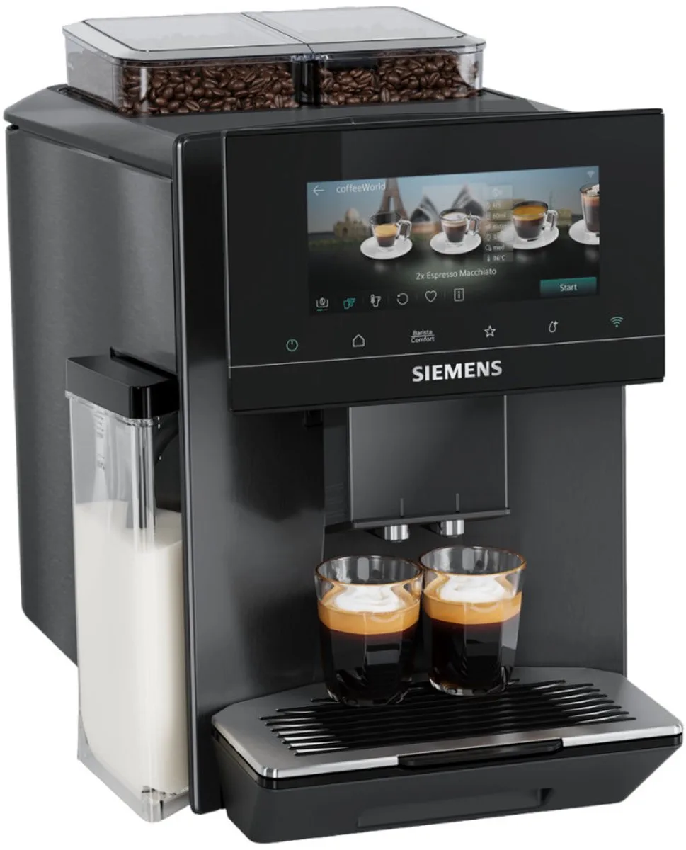 EQ900 iAroma TQ927E05 Volautomatische koffiemachine bonen - Zwart von Siemens in Grau – Produktfoto