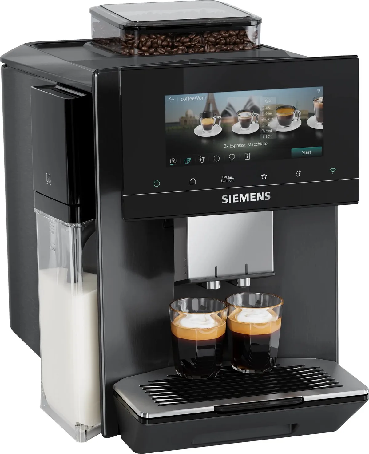 EQ900 Plus iAroma TQ925EZ5 Volautomatische koffiemachine bonen - Zwart de Siemens en Gris – photo produit