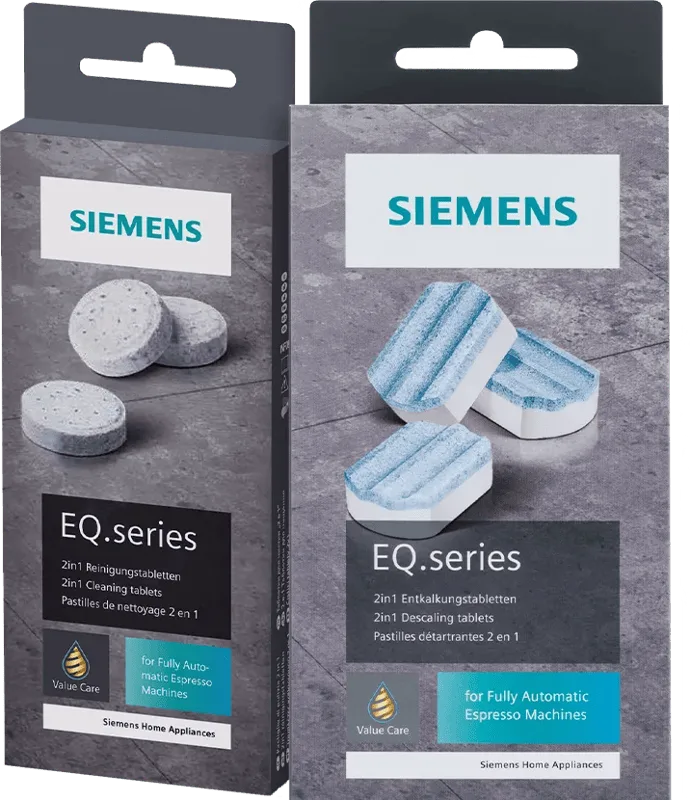 Ontkalkingstabletten + Reinigingstabletten van Siemens – productfoto