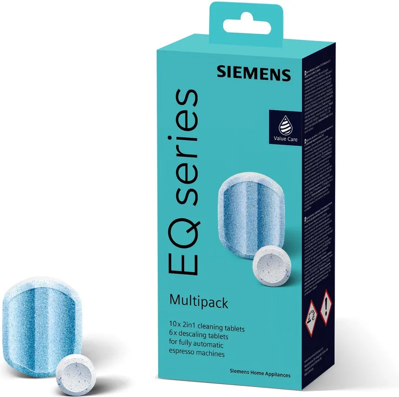 TZ80003A Verzorgingsset voor koffieautomaten - 10 reinigingstabletten - 2 x 3 Ontkalkingtabletten van Siemens – productfoto
