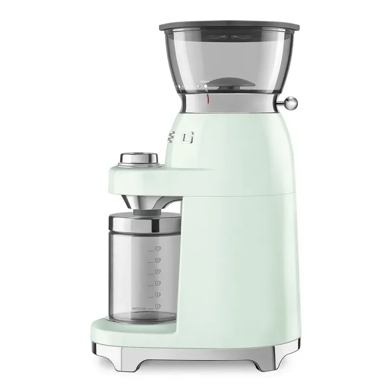CGF03PGEU Elektrische Koffiemolen - Koffiebonenmaler - 30 Maalstanden - RVS Kegelmaalwerk - Voor Espresso, Filterkoffie & French Press - 240g Bonenreservoir - '50s Style van Smeg in Watergroen – productfoto 3 van 6