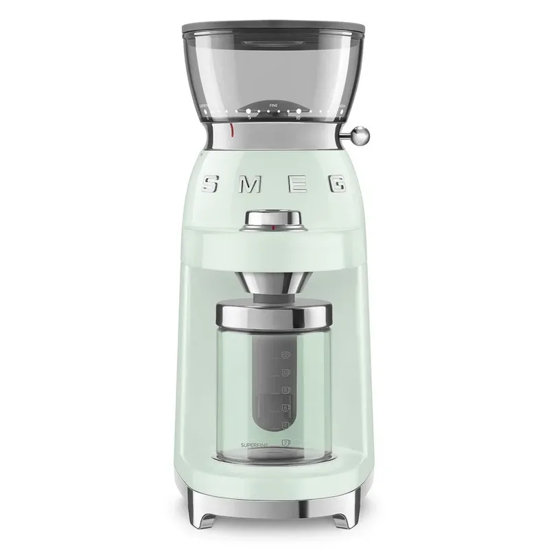CGF03PGEU Elektrische Koffiemolen - Koffiebonenmaler - 30 Maalstanden - RVS Kegelmaalwerk - Voor Espresso, Filterkoffie & French Press - 240g Bonenreservoir - '50s Style van Smeg in Watergroen – productfoto 2 van 6
