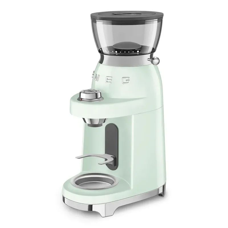CGF03PGEU Elektrische Koffiemolen - Koffiebonenmaler - 30 Maalstanden - RVS Kegelmaalwerk - Voor Espresso, Filterkoffie & French Press - 240g Bonenreservoir - '50s Style van Smeg in Watergroen – productfoto 5 van 6