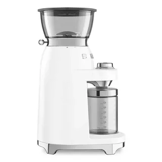 CGF03WHEU Elektrische Koffiemolen - Koffiebonenmaler - 30 Maalstanden - RVS Kegelmaalwerk - Voor Espresso, Filterkoffie & French Press - 240g Bonenreservoir - '50s Style van Smeg in Wit – productfoto 5 van 6