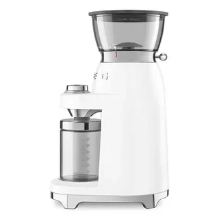 CGF03WHEU Elektrische Koffiemolen - Koffiebonenmaler - 30 Maalstanden - RVS Kegelmaalwerk - Voor Espresso, Filterkoffie & French Press - 240g Bonenreservoir - '50s Style van Smeg in Wit – productfoto 4 van 6
