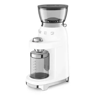 CGF03WHEU Elektrische Koffiemolen - Koffiebonenmaler - 30 Maalstanden - RVS Kegelmaalwerk - Voor Espresso, Filterkoffie & French Press - 240g Bonenreservoir - '50s Style van Smeg in Wit – productfoto 3 van 6