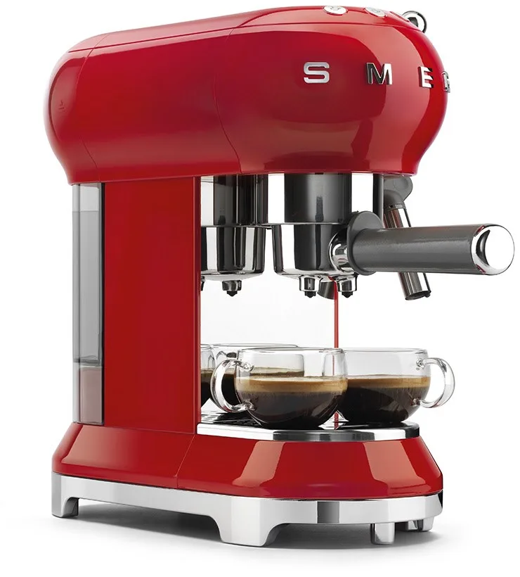 ECF 01 RDEU Siebträgermaschine von Smeg in Rot – Produktfoto