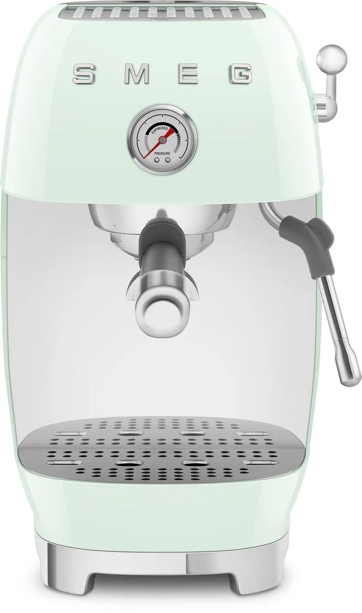 ECF03PGEU Handmatige Espressomachine - Pistonmachine - Cold Brew - 15 Bar - 58 mm Filterdrager - Thermoblock - Professionele Stoompijp - '50s Style van Smeg in Watergroen – productfoto