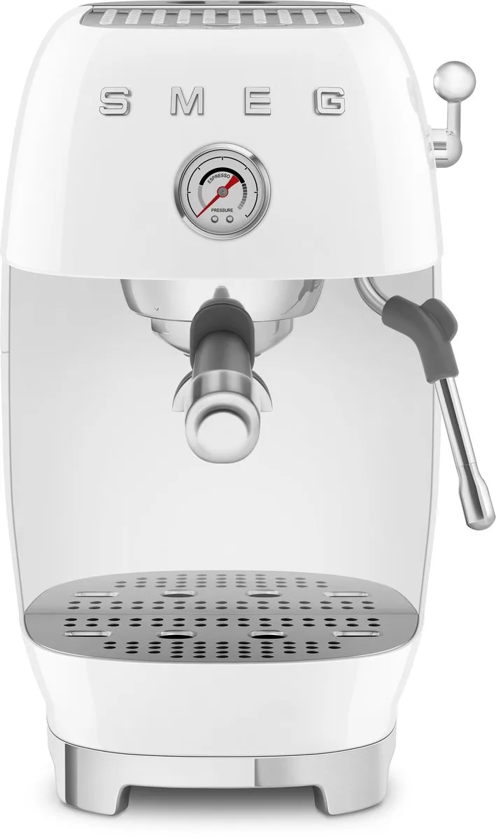 ECF03WHEU Handmatige Espressomachine - Pistonmachine - Cold Brew - 15 Bar - 58 mm Filterdrager - Thermoblock - Professionele Stoompijp - '50s Style van Smeg in Wit – productfoto