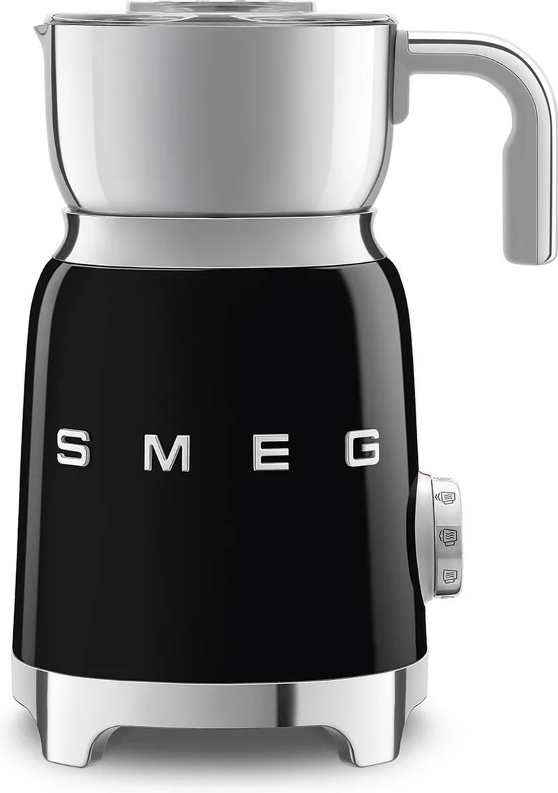 MFF11BLEU Melkopschuimer - Inductie - 500W - 6 Programma's - Warme & Koude Melkschuim - RVS Kan - '50s Style von Smeg in Schwarz – Produktfoto