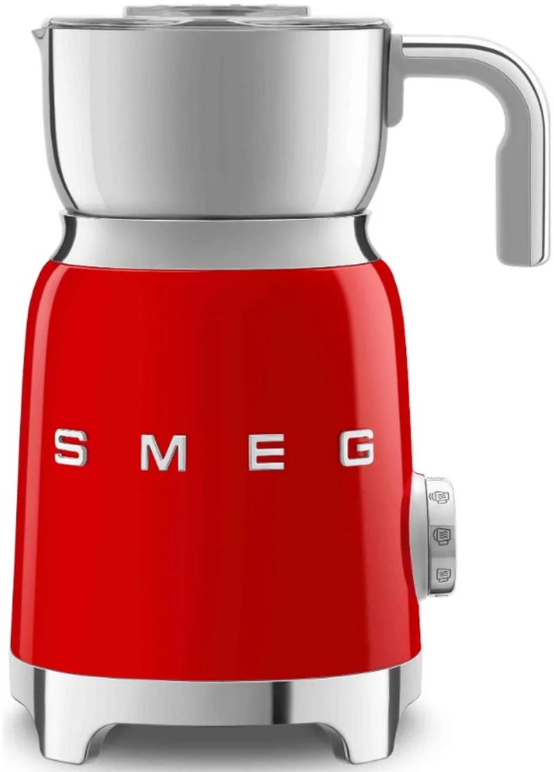MFF11RDEU Melkopschuimer - Inductie - 500W - 6 Programma's - Warme & Koude Melkschuim - RVS Kan - '50s Style van Smeg in Rood – productfoto