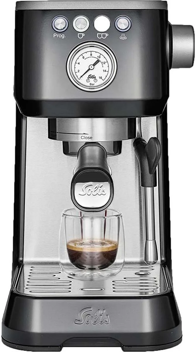Barista Perfetta Plus 1170 Pistonmachine - Espressomachine - Koffiemachine met Bonen von Solis in Schwarz – Produktfoto