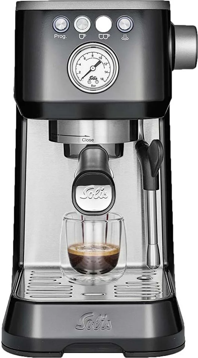 Barista Perfetta Plus 1170 V2 Pistonmachine - Espressomachine - Koffiemachine met Bonen van Solis in Zwart – productfoto