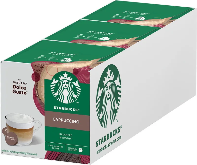 by Dolce Gusto capsules Cappuccino - 36 koffiecups voor 18 koppen koffie fra Starbucks – produktbillede