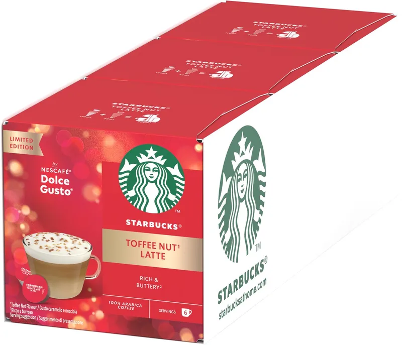 by Dolce Gusto capsules Toffee Nut Latte - 36 koffiecups voor 18 koppen koffie - Limited Edition van Starbucks – productfoto