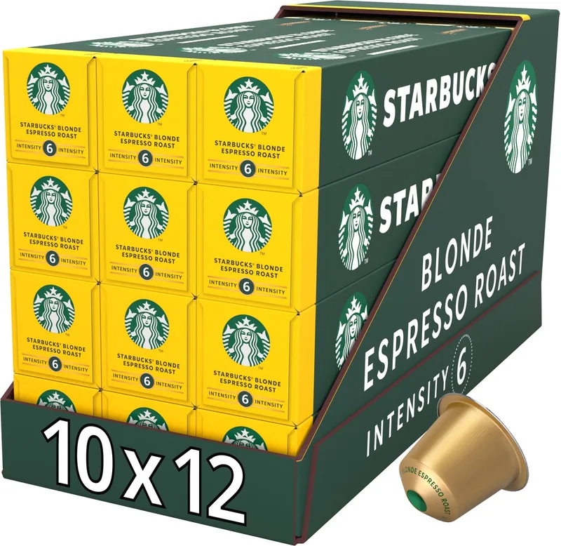 by Nespresso capsules Blonde Espresso Roast - 10 koffiecups x 12 doosjes van Starbucks – productfoto