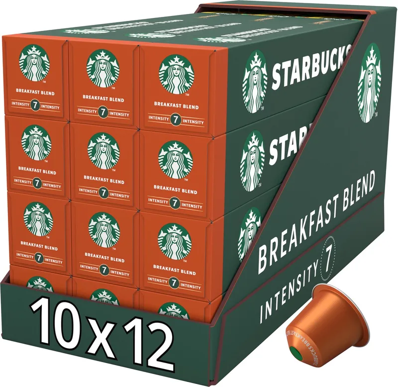 by Nespresso capsules Breakfast Blend - 10 koffiecups x 12 doosjes van Starbucks – productfoto