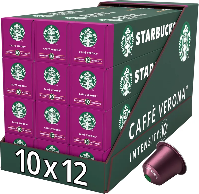 by Nespresso capsules Caffè Verona - 10 koffiecups x 12 doosjes från Starbucks – produktbild