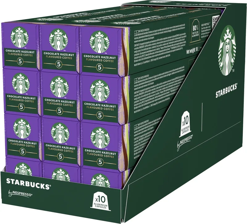 by Nespresso capsules Chocolate Hazelnut - 10 koffiecups x 12 doosjes van Starbucks – productfoto