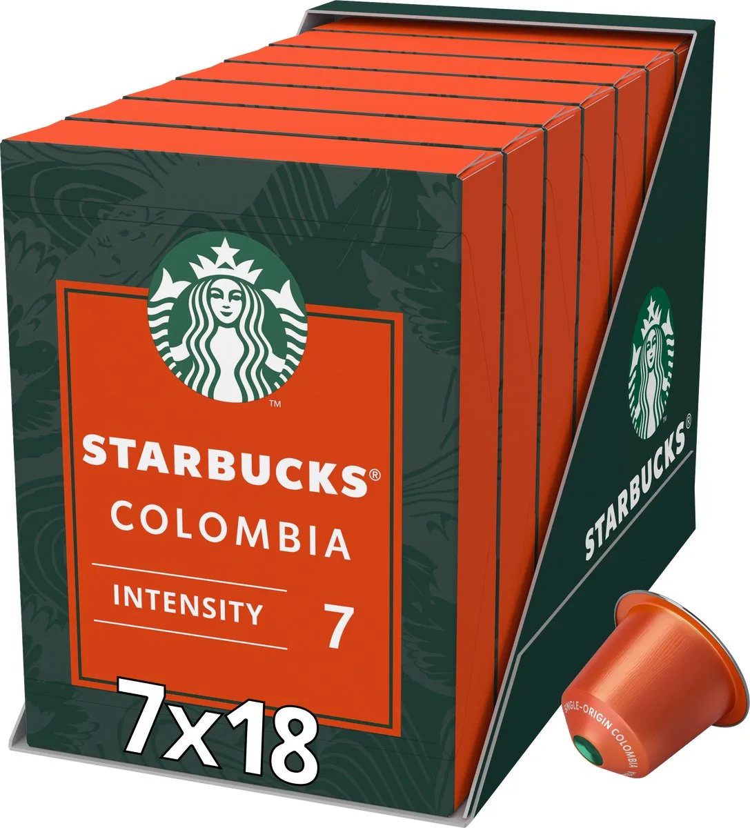by Nespresso capsules Colombia - 7 doosjes x 18 koffiecups - Voordeelverpakking de Starbucks – photo produit