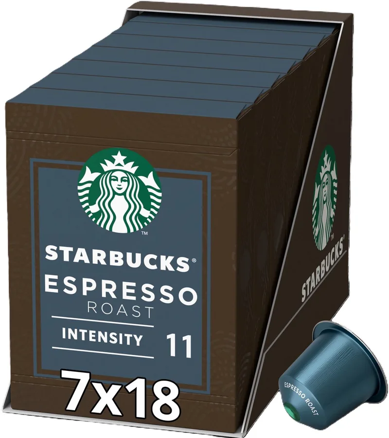 by Nespresso capsules Espresso Roast - 7 doosjes x 18 koffiecups - Voordeelverpakking van Starbucks – productfoto