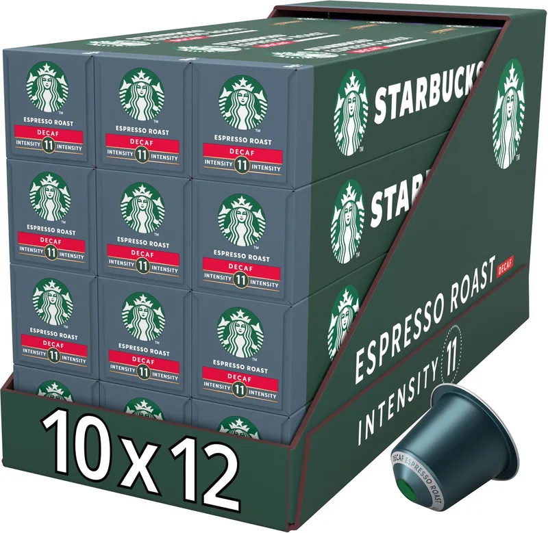 by Nespresso capsules Espresso Roast Decaf - 10 koffiecups x 12 doosjes van Starbucks – productfoto