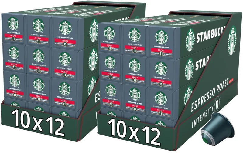 by Nespresso Capsules Espresso Roast Decaf - 240 koffiecups (24 doosjes x 10 koffiecups) van Starbucks – productfoto