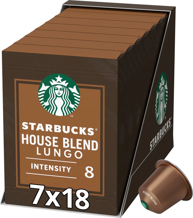 by Nespresso capsules House Blend - 7 doosjes x 18 koffiecups - Voordeelverpakking van Starbucks – productfoto