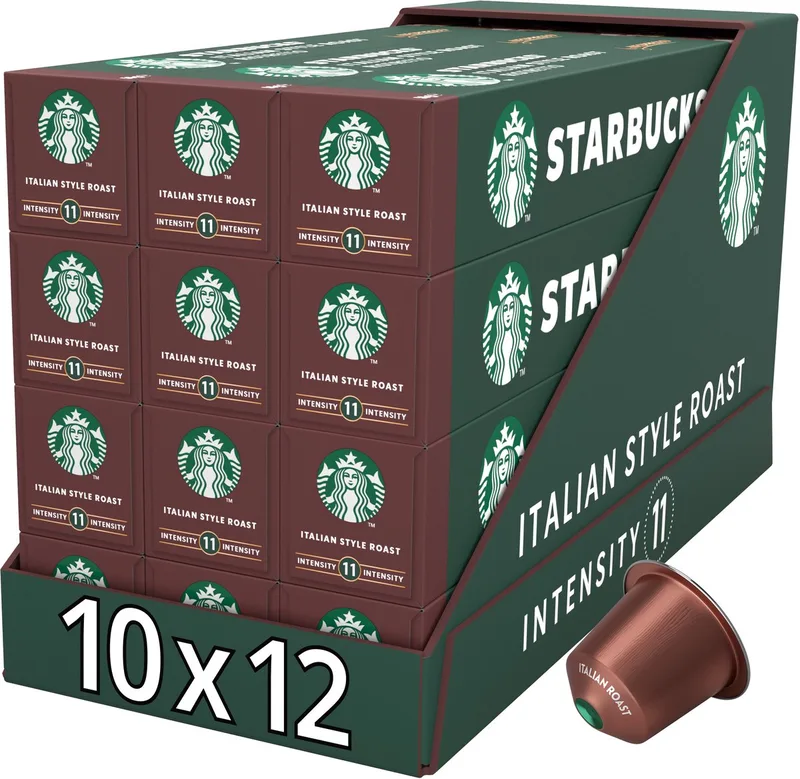 by Nespresso capsules Italian Style Roast - 10 koffiecups x 12 doosjes van Starbucks – productfoto