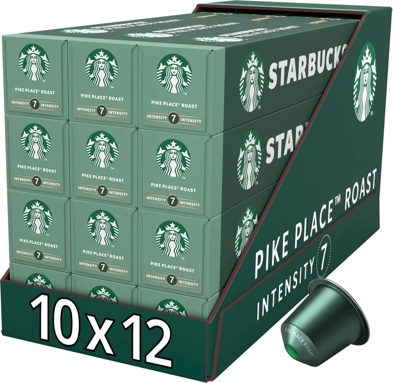 by Nespresso capsules Pike Place Roast - 10 koffiecups x 12 doosjes van Starbucks – productfoto
