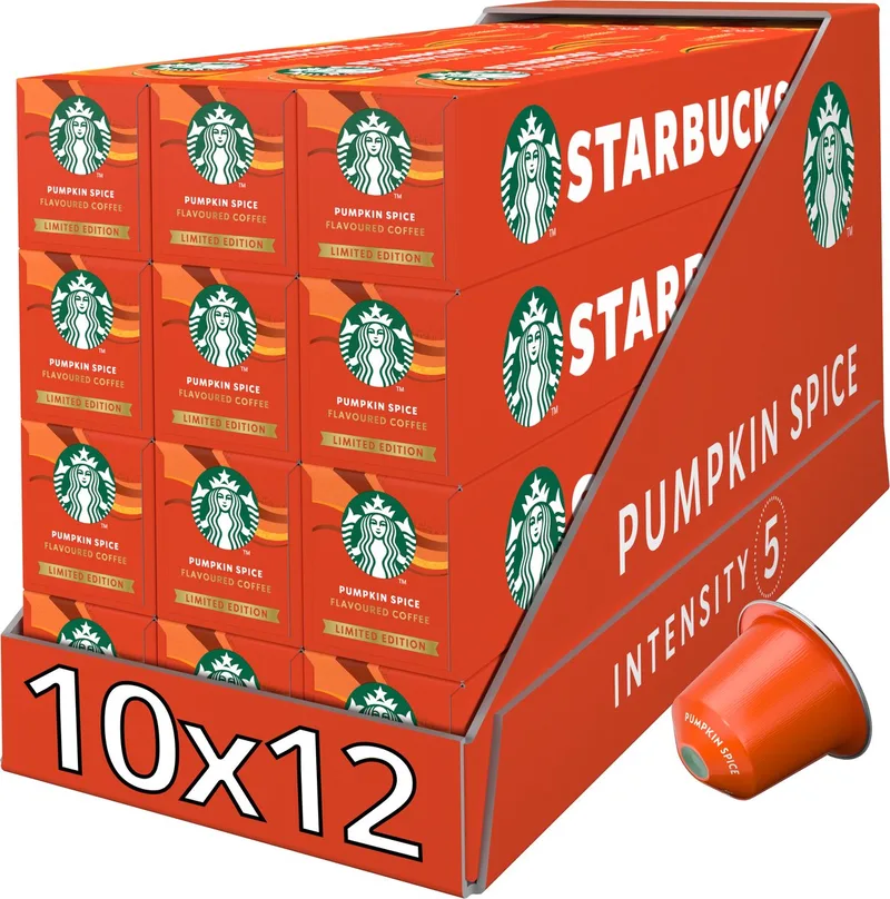 by Nespresso capsules Pumpkin Spice - 10 koffiecups x 12 doosjes von Starbucks – Produktfoto