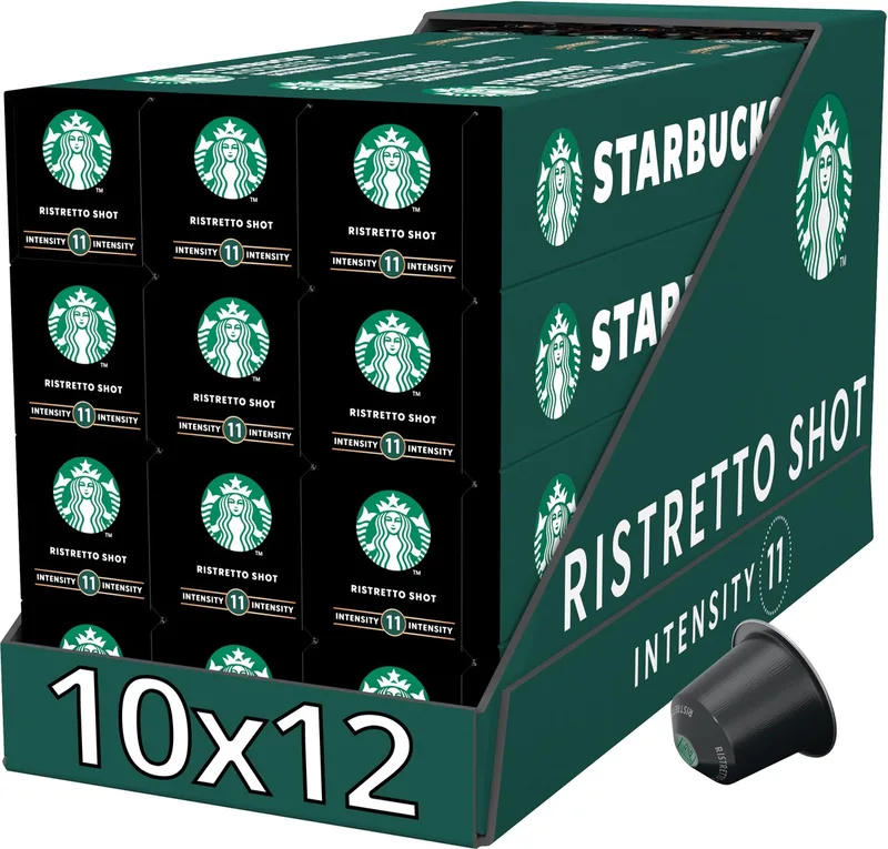 by Nespresso capsules Ristretto - 10 koffiecups x 12 doosjes van Starbucks – productfoto