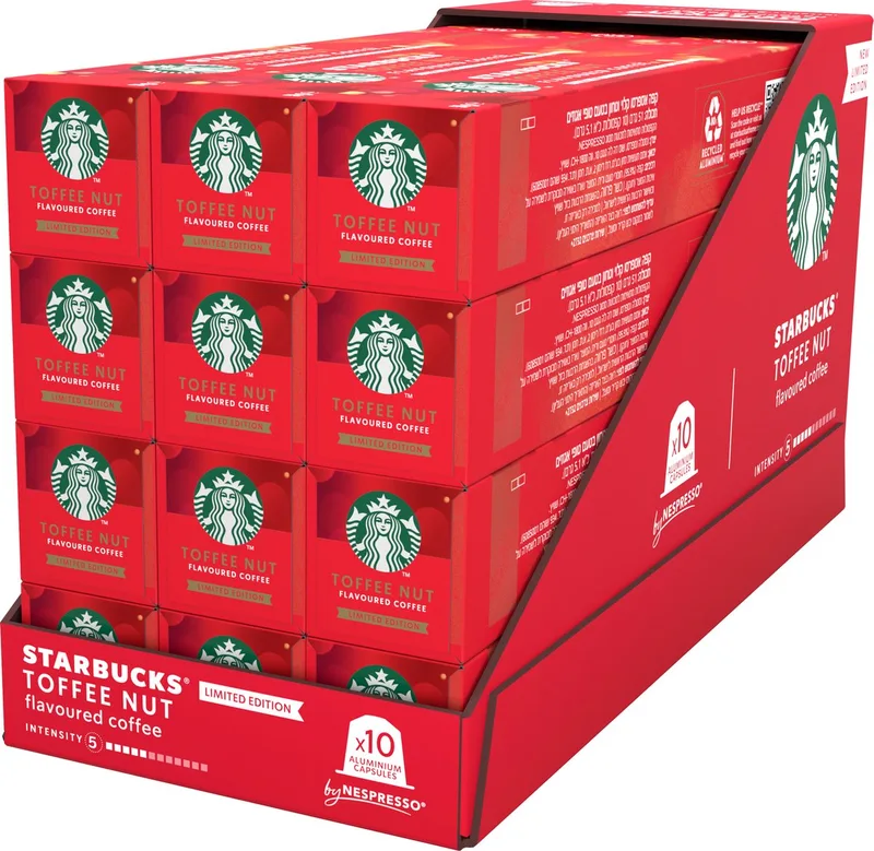 by Nespresso capsules Toffee Nut - 10 koffiecups x 12 doosjes - Limited Edition van Starbucks – productfoto