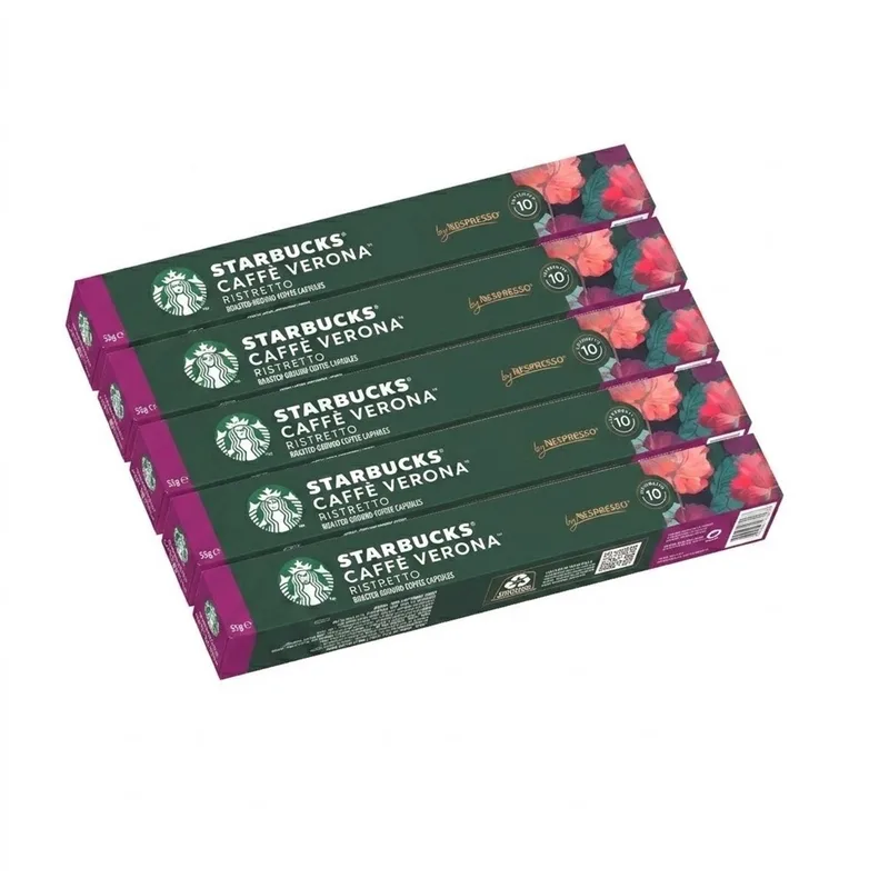 Caffe Verona Ristretto - Multipack - 50 (5x10) Koffiecups Compatibel met Nespresso Coffee Machine by Starbucks – product photo