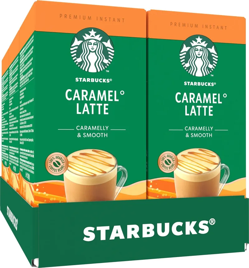 Caramel Latte oploskoffie - 6 doosjes x 5 zakjes van Starbucks – productfoto