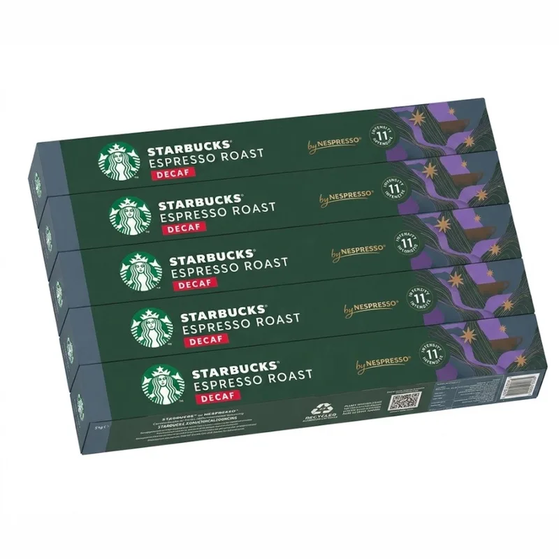 Espresso Roast Decaf - Multipack - 50 (5x10) Koffiecups Compatibel met Nespresso Coffee Machine van Starbucks – productfoto