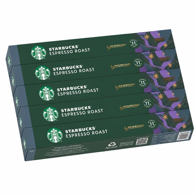 Espresso Roast - Multipack - 50 (5x10) Koffiecups Compatibel met Nespresso Coffee Machine de Starbucks – photo produit