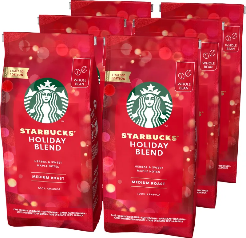 Holiday Blend Medium Roast koffiebonen - 6 zakken x 190g - Limited Edition van Starbucks – productfoto