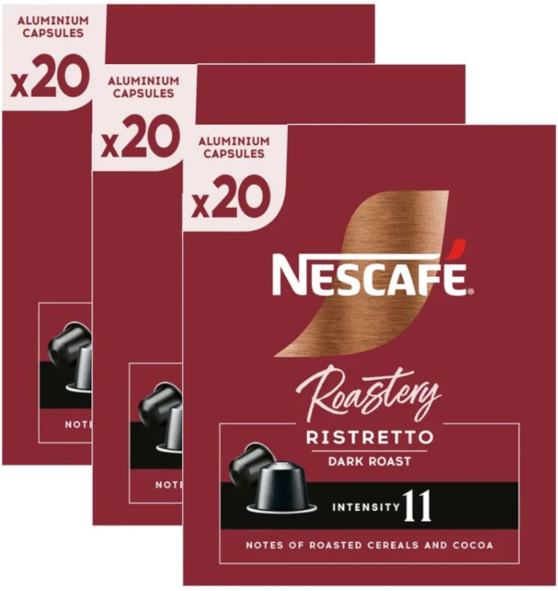 Nescafe Roastery Ristretto Dark Roast - Multipack - 60 (3x20) Koffiecups Compatibel Met Nespresso Coffee Machine by Starbucks – product photo