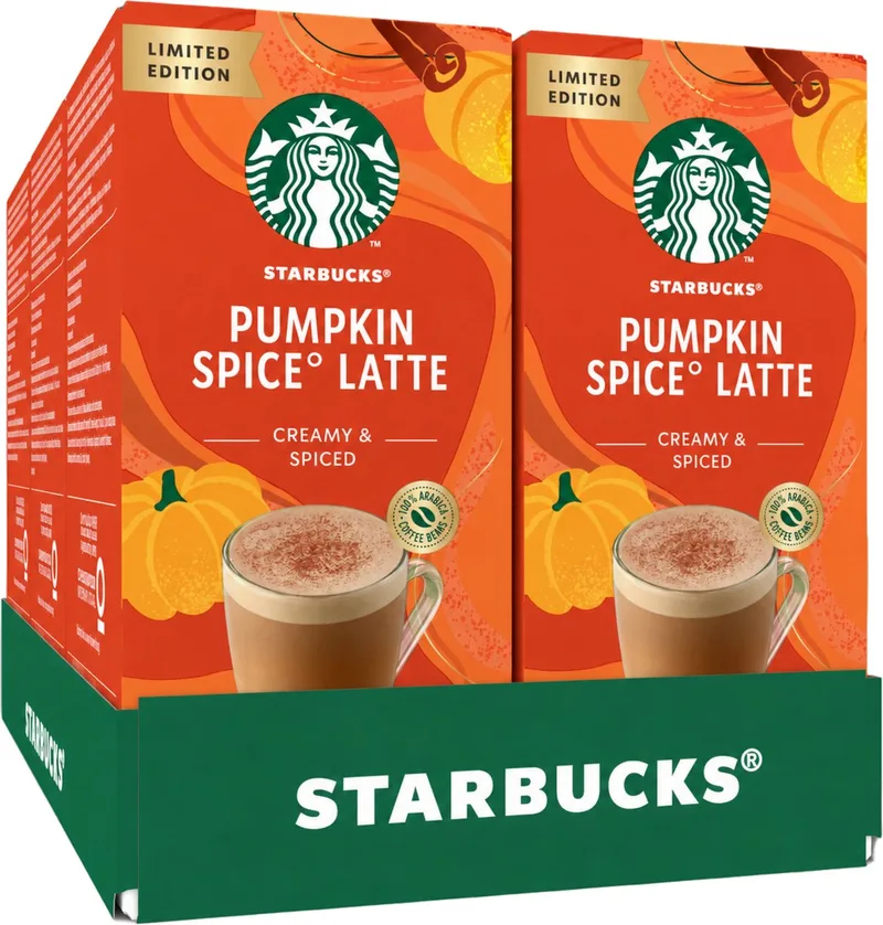 Pumpkin Spice latte Oploskoffie - 6 doosjes x 4 zakjes van Starbucks – productfoto