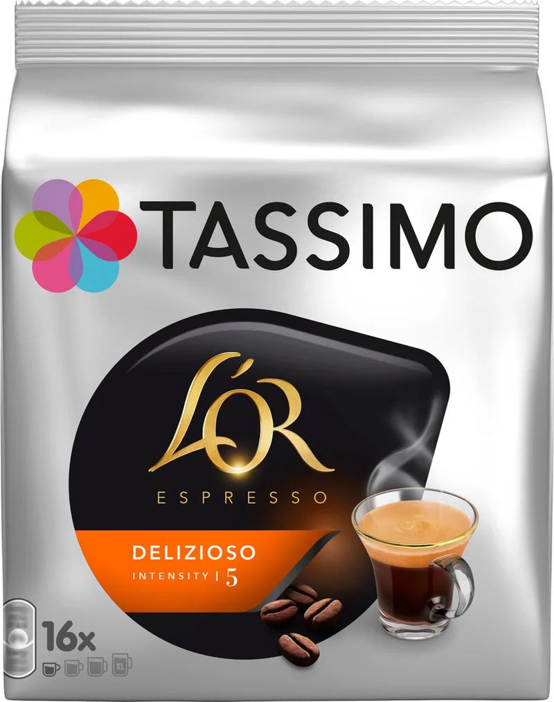 Koffiecapsules Tassimo L'OR Espresso Delizioso (compatibel met Bosch Tassimo capsulemachines), 16 st. van Tassimo – productfoto 1 van 2