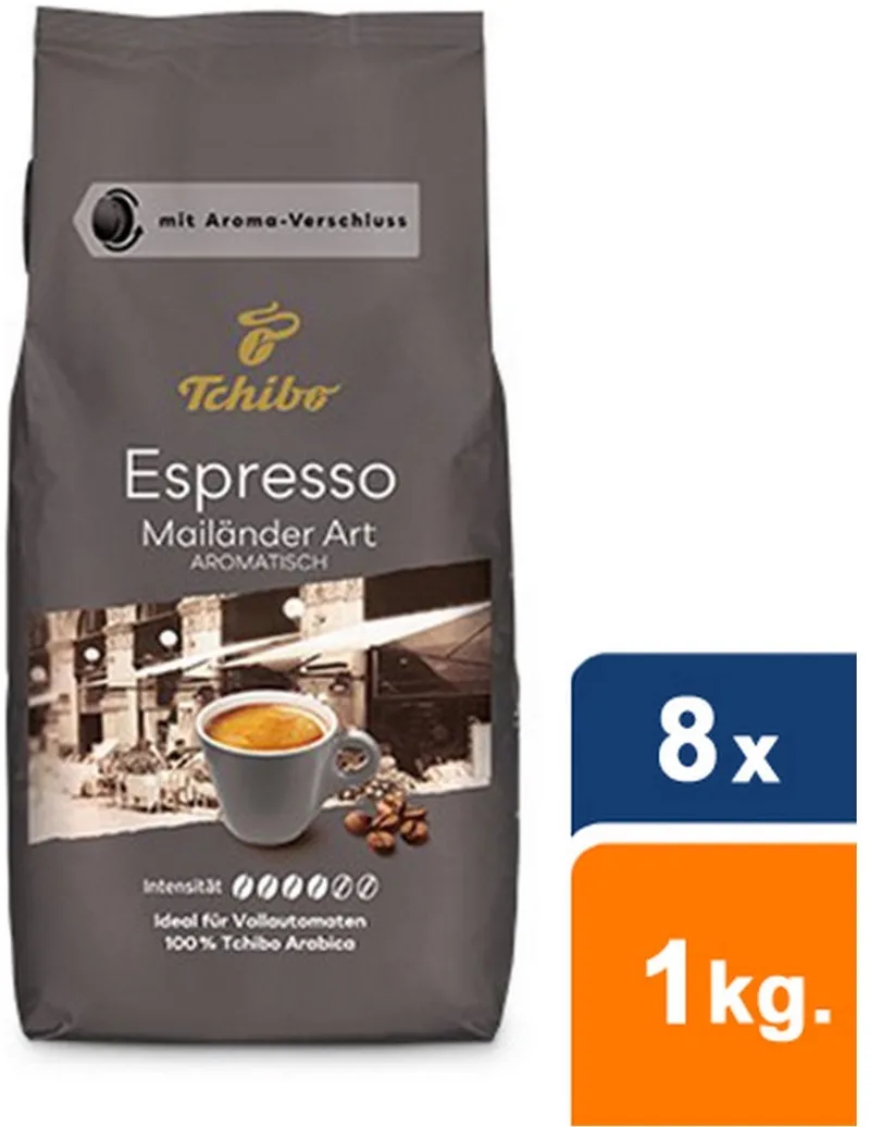 Espresso Mailänder Art Bonen - 8x 1 kg van Tchibo – productfoto
