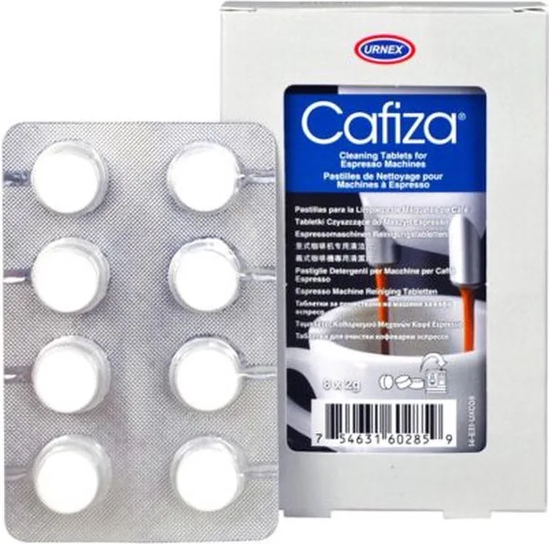 Cafiza - Espresso- en koffiemachine Reinigingstabletten 2g (coffee machine cleaning tablets) - 8 stuks van Urnex – productfoto