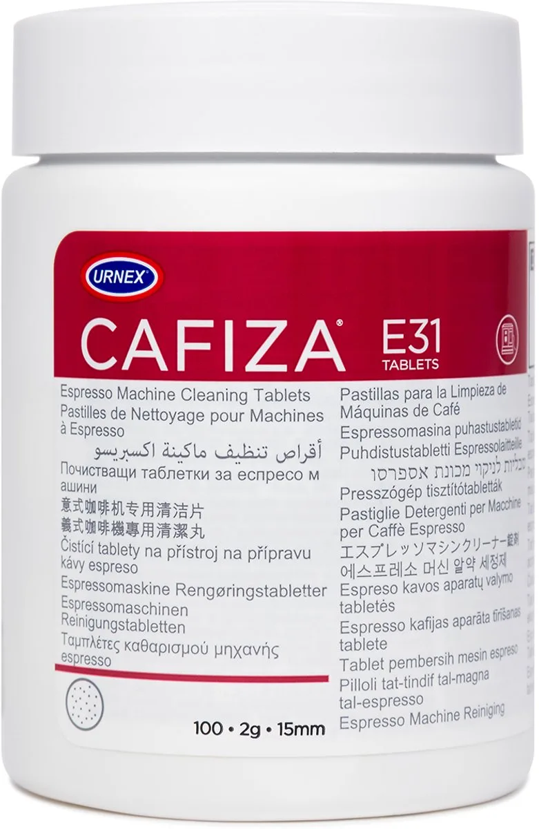 Cafiza - Espresso- en koffiemachine Reinigingstabletten 2g (coffee machine cleaning tablets) - 100 stuks från Urnex – produktbild